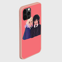 Чехол для iPhone 12 Pro Max Энид и Уэнсдей арт, цвет: 3D-светло-розовый — фото 2