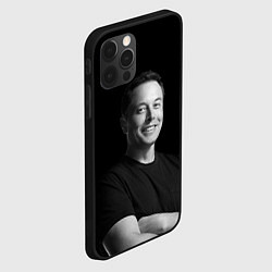 Чехол для iPhone 12 Pro Max Илон Маск, портрет, цвет: 3D-черный — фото 2