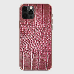 Чехол для iPhone 12 Pro Max Кожа крокодила - мода - текстура, цвет: 3D-светло-розовый