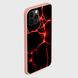 Чехол для iPhone 12 Pro Max Красные неоновые трещины, цвет: 3D-светло-розовый — фото 2