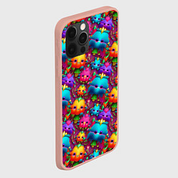Чехол для iPhone 12 Pro Max Паттерн веселые Маленькие Монстры, цвет: 3D-светло-розовый — фото 2