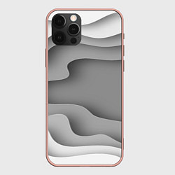 Чехол для iPhone 12 Pro Max Множество оттенков серого в разломе, цвет: 3D-светло-розовый