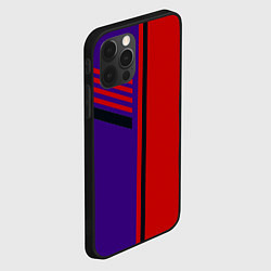 Чехол для iPhone 12 Pro Max Красные полосы на чёрном, цвет: 3D-черный — фото 2