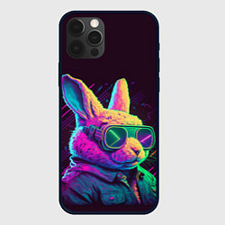 Чехол для iPhone 12 Pro Max Модный кролик в очках, цвет: 3D-черный