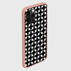 Чехол для iPhone 12 Pro Max Черно-белая геометрия, цвет: 3D-светло-розовый — фото 2