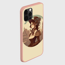 Чехол для iPhone 12 Pro Max Steampunk english lady, цвет: 3D-светло-розовый — фото 2