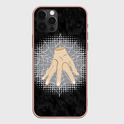 Чехол для iPhone 12 Pro Max Жуткая рука зомби в паутине, цвет: 3D-светло-розовый