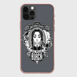 Чехол для iPhone 12 Pro Max Wednesday wear black, цвет: 3D-светло-розовый