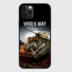 Чехол для iPhone 12 Pro Max World War Heroes логотип и танки, цвет: 3D-черный