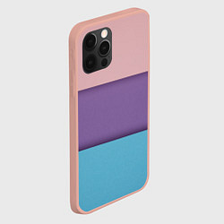 Чехол для iPhone 12 Pro Max Трёхцветный паттерн - розовый, фиолетовый и синий, цвет: 3D-светло-розовый — фото 2