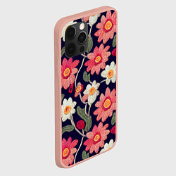 Чехол для iPhone 12 Pro Max Эффект красивой вышивки, цвет: 3D-светло-розовый — фото 2