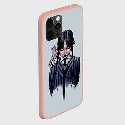 Чехол для iPhone 12 Pro Max Хмурая Уэнсдэй, цвет: 3D-светло-розовый — фото 2