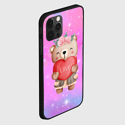 Чехол для iPhone 12 Pro Max Милый мишка с сердечком, цвет: 3D-черный — фото 2