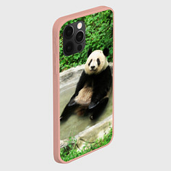 Чехол для iPhone 12 Pro Max Панда отдыхает в ванной, цвет: 3D-светло-розовый — фото 2