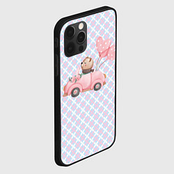 Чехол для iPhone 12 Pro Max Мишка едет в авто, цвет: 3D-черный — фото 2