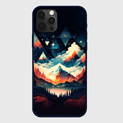 Чехол для iPhone 12 Pro Max Футуризм горы, цвет: 3D-черный