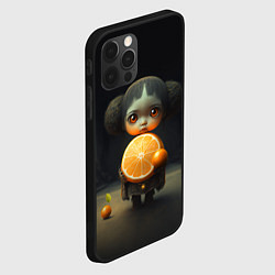 Чехол для iPhone 12 Pro Max Девочка с мандарином в руках, цвет: 3D-черный — фото 2