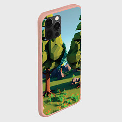 Чехол для iPhone 12 Pro Max Воксельный лес, цвет: 3D-светло-розовый — фото 2
