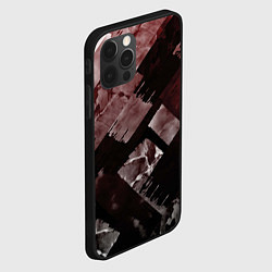 Чехол для iPhone 12 Pro Max Красные и чёрные полосы, цвет: 3D-черный — фото 2
