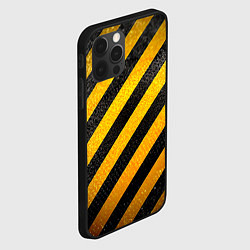 Чехол для iPhone 12 Pro Max Черно-желтая опасность, цвет: 3D-черный — фото 2
