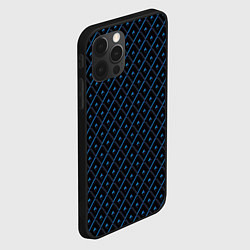 Чехол для iPhone 12 Pro Max Ромбики синие, цвет: 3D-черный — фото 2