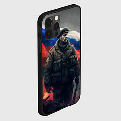Чехол для iPhone 12 Pro Max Настоящий защитник отечества, цвет: 3D-черный — фото 2