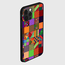 Чехол для iPhone 12 Pro Max Разноцветные лоскуты от нейросети, цвет: 3D-черный — фото 2
