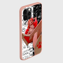 Чехол для iPhone 12 Pro Max Человек бензопила: Пауэр демоница, цвет: 3D-светло-розовый — фото 2