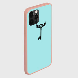 Чехол для iPhone 12 Pro Max Ключик к замочку голубой, цвет: 3D-светло-розовый — фото 2