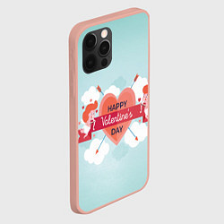 Чехол для iPhone 12 Pro Max Ангелочки на день святого валентина, цвет: 3D-светло-розовый — фото 2