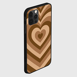 Чехол для iPhone 12 Pro Max Hearts brown, цвет: 3D-черный — фото 2
