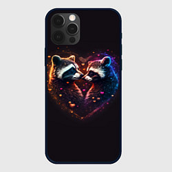 Чехол для iPhone 12 Pro Max Пара влюбленных енотов, цвет: 3D-черный