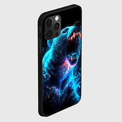 Чехол для iPhone 12 Pro Max Неоновый медведь с горящими клыками, цвет: 3D-черный — фото 2