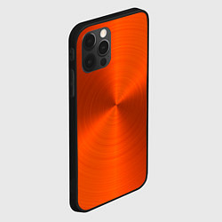 Чехол для iPhone 12 Pro Max Оранжевый волнообразный дисковый узор, цвет: 3D-черный — фото 2