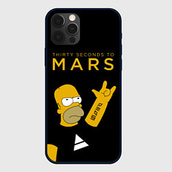 Чехол для iPhone 12 Pro Max 30 Seconds to Mars Гомер Симпсон рокер, цвет: 3D-черный