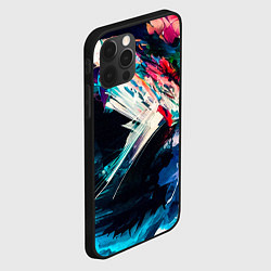 Чехол для iPhone 12 Pro Max Разноцветные мазки краски, цвет: 3D-черный — фото 2