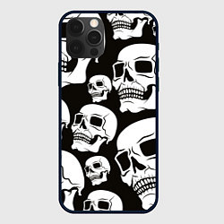 Чехол для iPhone 12 Pro Max Паттерн из черепов, цвет: 3D-черный