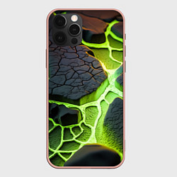 Чехол для iPhone 12 Pro Max Зеленая неоновая лава, цвет: 3D-светло-розовый