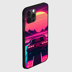 Чехол для iPhone 12 Pro Max Синтвейв закат и автомобиль, цвет: 3D-черный — фото 2
