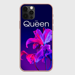 Чехол для iPhone 12 Pro Max The Queen Королева и цветы, цвет: 3D-светло-розовый