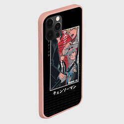 Чехол для iPhone 12 Pro Max Дэндзи, Пауэр, Макима и Хаякава, цвет: 3D-светло-розовый — фото 2