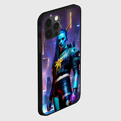Чехол для iPhone 12 Pro Max Cyberpunk - brave girl - neural network, цвет: 3D-черный — фото 2