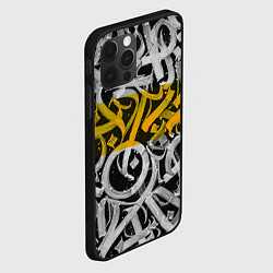 Чехол для iPhone 12 Pro Max Yellow Callicraphic, цвет: 3D-черный — фото 2