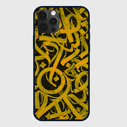 Чехол для iPhone 12 Pro Max Gold Calligraphic, цвет: 3D-черный