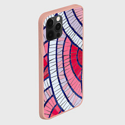 Чехол для iPhone 12 Pro Max Абстрактная белая-фиолетовая-красная текстура, цвет: 3D-светло-розовый — фото 2