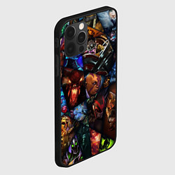 Чехол для iPhone 12 Pro Max Мозаика персонажи Dota 2, цвет: 3D-черный — фото 2