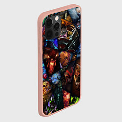 Чехол для iPhone 12 Pro Max Мозаика персонажи Dota 2, цвет: 3D-светло-розовый — фото 2