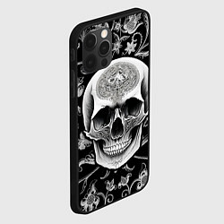 Чехол для iPhone 12 Pro Max Винтажный череп, цвет: 3D-черный — фото 2