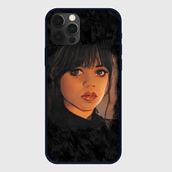 Чехол для iPhone 12 Pro Max Портрет Уэнздей Аддамс, цвет: 3D-черный