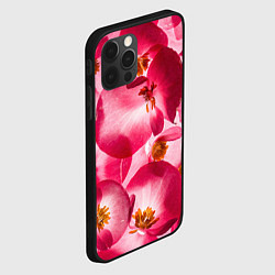 Чехол для iPhone 12 Pro Max Цветы бегония текстура, цвет: 3D-черный — фото 2